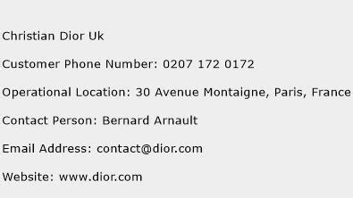 christian dior contact number.